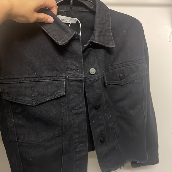 Black denim jacket NEW - Picture 2 of 3
